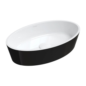 Lavoar pe blat, Omnires BARI M+, 50 x 30 cm, alb-negru lucios_16