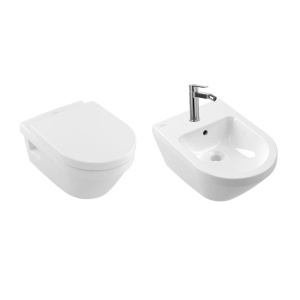 Set vas WC si bideu suspendat, Villeroy & Boch, Architectura, baterie crom_3