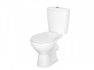 Set vas WC stativ compact Cersanit, Arteco New, evacuare universala, alimentare laterala, Clean-On