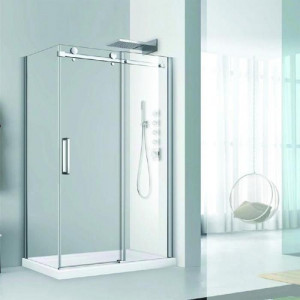 Cabina de dus Fluminia, Paloma, 100 x 80, cu usa culisanta si perete lateral fix_11