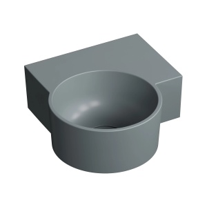 Lavoar suspendat, Omnires OVO M+, dreapta, 33 x 34 cm, gri cenușă mat_17
