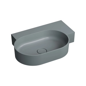 Lavoar suspendat, Omnires OVO M+, dreapta, 64 x 44 cm, gri cenușă mat_24