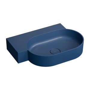 Lavoar suspendat, Omnires OVO M, stanga, 64 x 44 cm, albastru mat_3