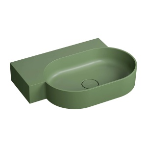 Lavoar suspendat, Omnires OVO M+, stanga, 64 x 44 cm, verde mat_21