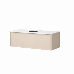 Mobilier suspendat Kolpasan, Orphia 100, riflat, cu blat din Kerrock, 1 sertar, light grey_3