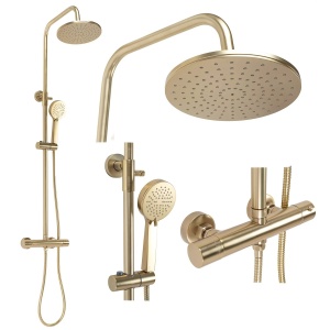 Set Dus Cu Termostat Rea Parot Brushed Gold_23