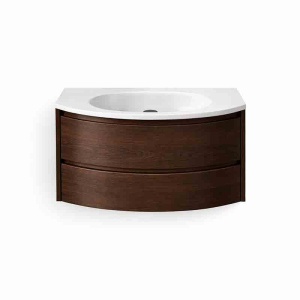 Set mobilier baie suspendat Kolpasan, Joy 100 cm, cu lavoar Cast Marble, dark oak_5