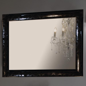 Arthema, Vanity Line, oglinda dreptunghiulara cu rama damasco, 90 cm, nero