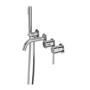 Baterie cadă Lavita, Verdi, cu patru treceri, montaj pe perete, crom_5