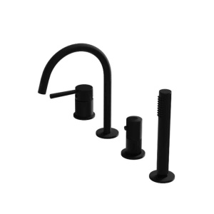 Baterie cada LaVita, Verdi, montaj pe cada, set complet dus, negru mat_2