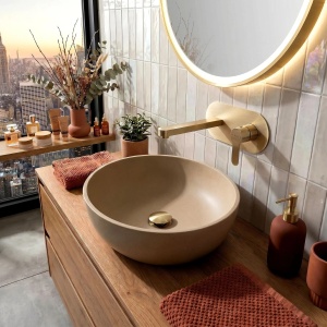Baterie lavoar incastrata Rea Arcos Brush Gold_5