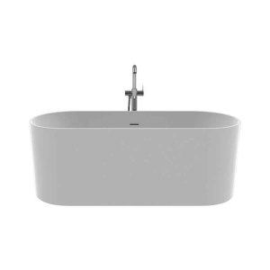 Cadă freestanding, Teko Zanzibar din compozit mineral, 157 x 63,5 cm, alb lucios_4