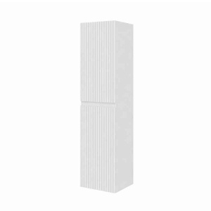 Dulap baie suspendat, Fluminia Pisa, front riflat, 2 uși Soft Close, MDF, alb_2