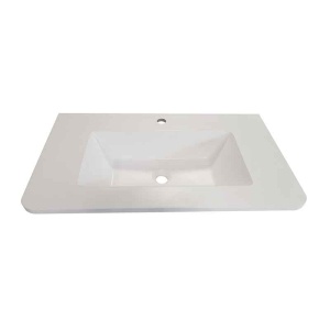 Lavoar compozit Fluminia PISA-80, cu colțuri rotunjite, 80 x 46 cm, alb mat_1