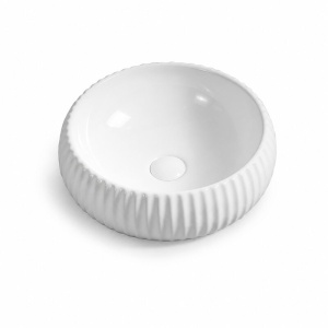 Lavoar pe blat Fluminia, Adel R, exterior riflat, 40.5x40.5 cm, alb_17