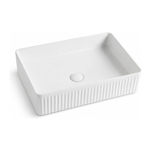 Lavoar pe blat Fluminia, Ares R, exterior riflat, 50 x 34 cm, alb_1