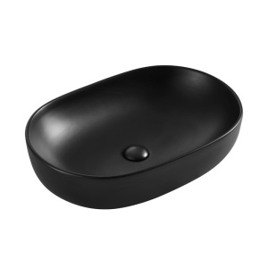 Lavoar pe blat Fluminia, Odera, oval, 60 x 41.5 cm, negru mat_24