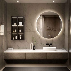 Oglinda, Fluminia,Tivoli Superlight, 60 cm, dezaburire, ceas digital și bluetooth_2