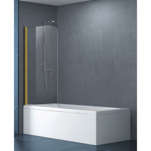 Paravan de cadă, Fluminia, Round 1, 80 x 140 cm, pivotant, profil auriu_24