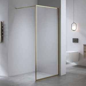 Paravan de duș Walk-In Mediterraneo Trixie 100 cm, sticlă securizată 8 mm, profil auriu_1