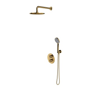 Set de dus incastrat, Omnires Y, cu termostat, auriu lucios_13