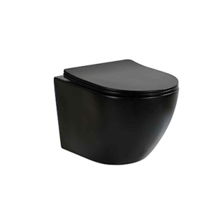 Set vas WC suspendat cu capac Fluminia, Ricci, Tornado Flush, 36 x 49, negru mat_2