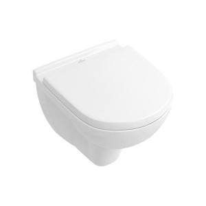 Set vas WC suspendat Villeroy & Boch, O.Novo, compact, cu capac soft close, alb alpin