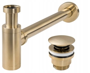 Sifon Pentru Lavoar Rea Cu Dop Klik-klak Gold Mat_11