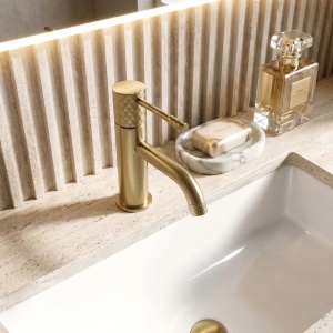 Baterie Pentru Lavoar Rea Lungo Diamond Brush Gold_10