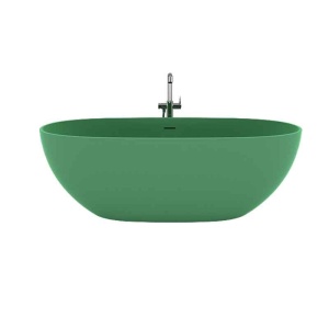 Cadă freestanding Teko Nubia, din compozit, cu preaplin, 157x65 cm, green forest mat_3