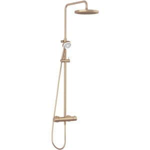 Coloană de duș cu baterie termostatată Kludi Logo, 3 jeturi, brushed bronze_5