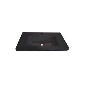 Lavoar compozit Fluminia PISA-80, cu colțuri rotunjite, 80 x 46 cm, negru mat_12