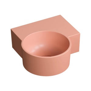 Lavoar suspendat, Omnires OVO M+, dreapta, 33 x 34 cm, coral mat_24