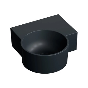 Lavoar suspendat, Omnires OVO M, dreapta, 33 x 34 cm, negru lava mat_16