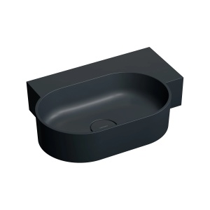 Lavoar suspendat, Omnires OVO M, dreapta, 55 x 38 cm, negru lava mat_19