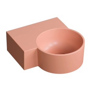 Lavoar suspendat, Omnires OVO M+ ,stanga, 33 x 34 cm, coral mat_5