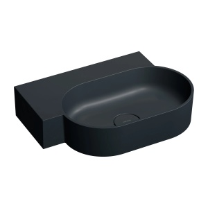 Lavoar suspendat, Omnires OVO M+, stanga, 55 x 38 cm, negru lava mat_21
