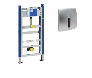 Rama de montaj Geberit, Duofix, pentru pisoar, cu sistem de clatire cu senzor, crom mat_3