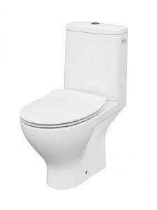 Set vas WC compact Cersanit, Moduo, Clean On, capac Slim, alb