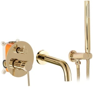 Baterie Pentru Cada Incastrata Rea Lungo Auriu Gold + Box_7