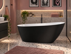 Cada freestanding Nerea, 152 cm, negru_3