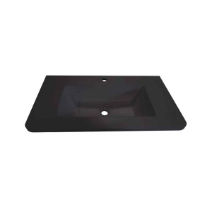 Lavoar compozit Fluminia PISA-100, cu colțuri rotunjite, 100 x 46 cm, negru mat_13