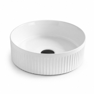 Lavoar pe blat Fluminia, Havana R, exterior riflat, 38x38 cm, alb_9