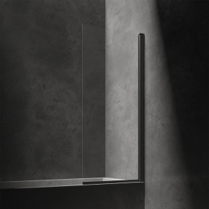 Paravan de cadă, Omnires KINGSTON, 70 cm, negru mat, sticlă transparentă_12