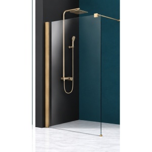 Paravan de duș walk-in Fluminia Foxy EasyClean, sticlă de 8 mm, 110 x 200 cm, auriu periat_2