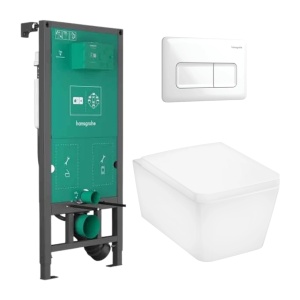 Set complet vas WC suspendat Hansgrohe EluPura Q, cu spălare AquaFall Flush, cu rezervor si clapeta_7