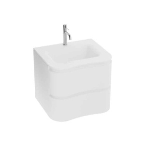 Set mobilier suspendat si lavoar, Spectrum, Oviedo, 60 cm, design ondulat, alb_9