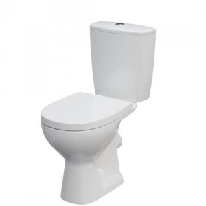 Set vas WC compact Cersanit, Arteco, cu rezervor si capac duroplast, alb