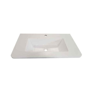Lavoar compozit Fluminia PISA-100, cu colțuri rotunjite, 100 x 46 cm, alb mat_7