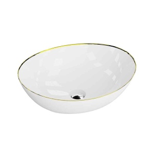 Lavoar pe blat Spectrum, Finta Gold Line, oval, alb-auriu_1